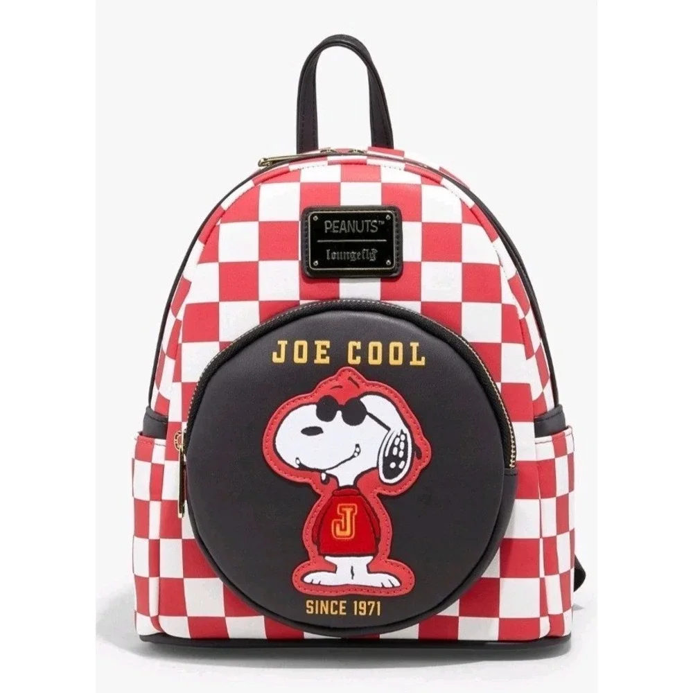 NWT Loungefly Peanuts Snoopy Joe Cool Sunglasses Checkered Backpack & WALLET Set